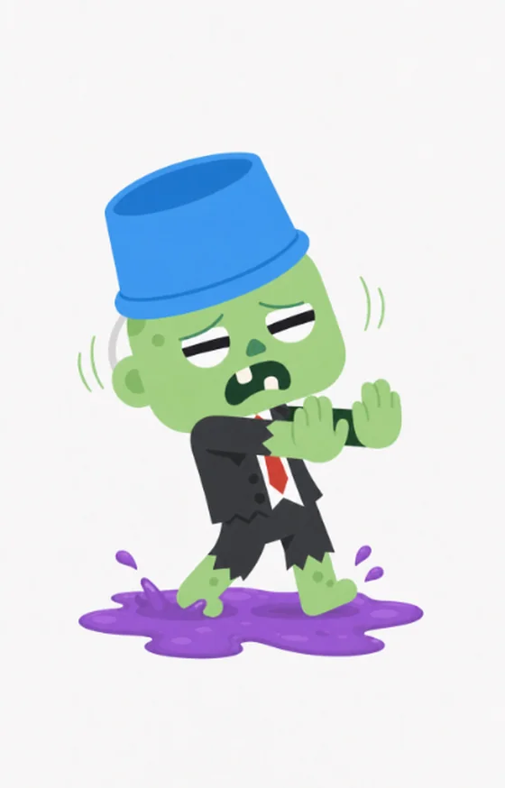 Zombi pisando un charco