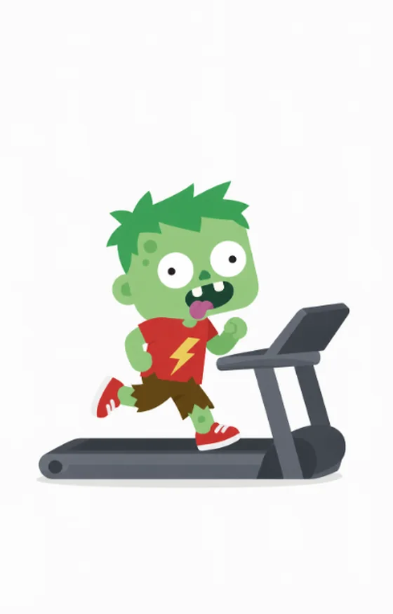 Zombi corriendo en una cinta de correr